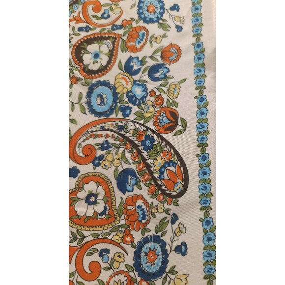 Silk Scarf Paisley Floral Square 20-inch Multicolor Print Accessory - Picture 14 of 15